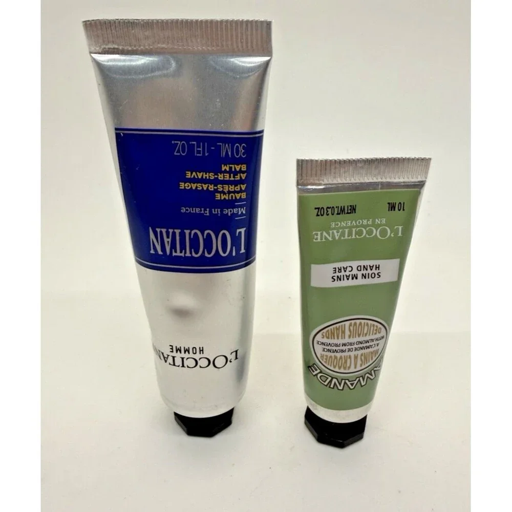 L'Occitane Homme After‎ Shave Balm 2.5oz Amande Hand Cream 0.3oz Set of 2 New